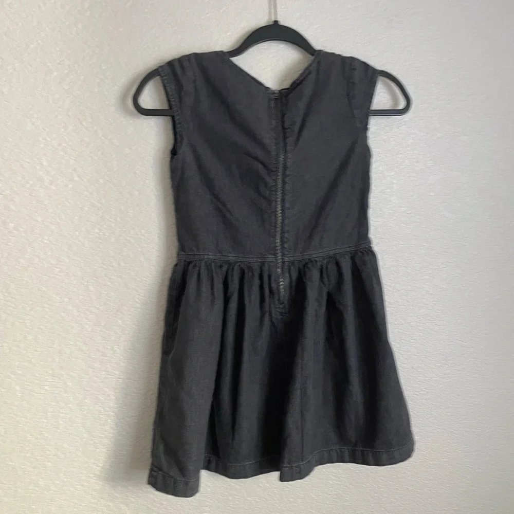 GAP Kids Box Pleat Black Denim Chambray Dress M 8-9